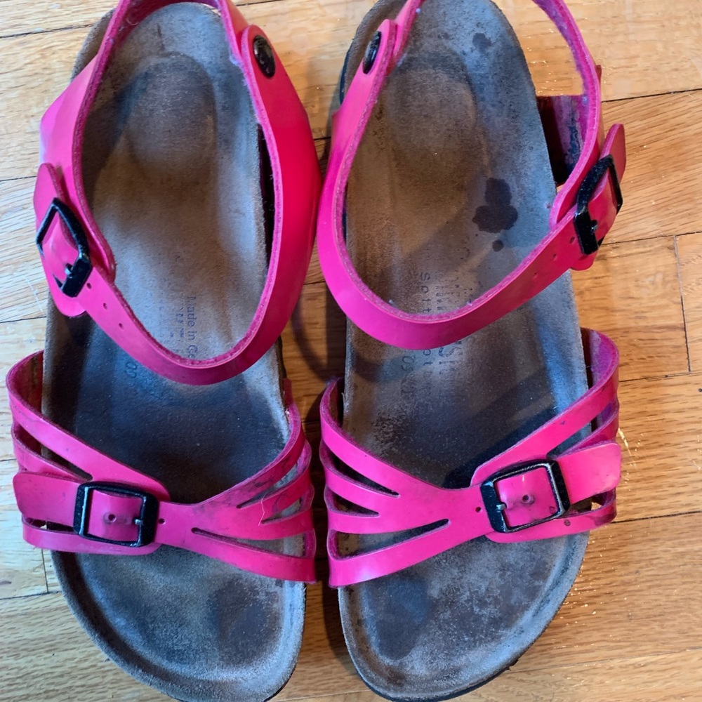Pink patent Birkenstock